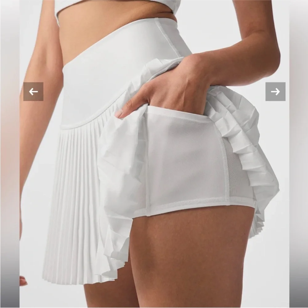 ALO Yoga Grand Slam Tennis Skirt - White